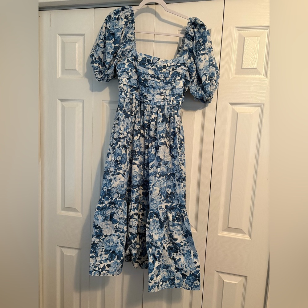 Abercrombie & Fitch Blue Floral Long Sleeve Dress